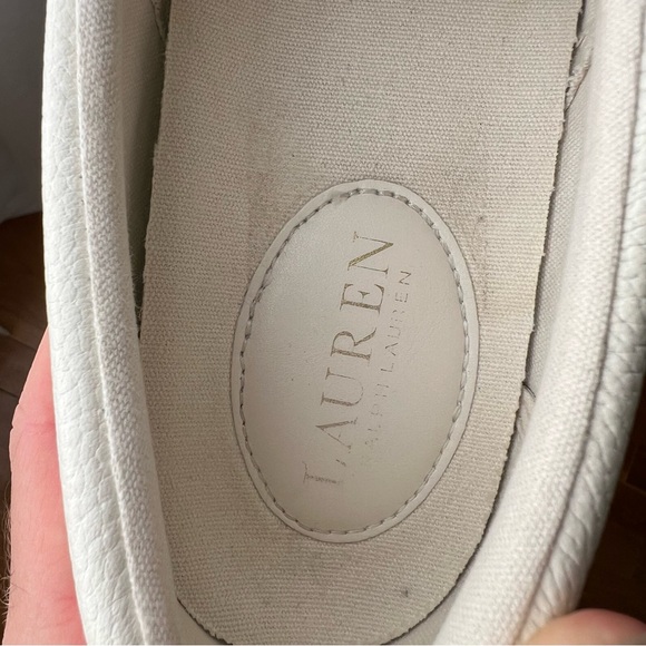 Ralph Lauren Off-White Embossed Slip-Ons sz 9 - Picture 7 of 8